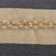 20" Beige And Blue Beach Striped Cotton Blend Throw Pillow Cover with Fringe And Texture