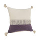 20" Eggplant And Off White Beach Cotton Throw Pillow Cover with Tassels