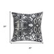 20" Black And Silver Beach Cotton Throw Pillow Cover