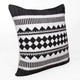 20" Black And Ivory Geometric Cotton Blend Throw Pillow Cover