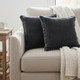 Set of Two 20" Black Cotton Throw Pillows