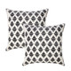 Set of Two 20" White And Black Geometric Cotton Throw Pillows