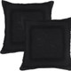 Set of Two 20" Black Geometric Cotton Throw Pillows
