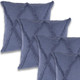 Set of Four 18" Denim Blue Diamond Cotton Throw Pillows