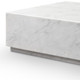 55" White Genuine Marble Block Coffee Table
