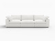 120" White Linen Blend Modular Sofa With Toss Pillows
