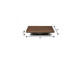 39" Brown and Silver Wood and Stainless Steel Square Pedestal Coffee Table