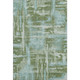 3' X 5' Fern Green And Sky Blue Abstract Washable Area Rug With UV Protection
