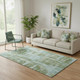 5' X 8' Fern Green And Sky Blue Abstract Washable Area Rug With UV Protection