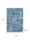 5' X 8' Denim Blue And Sky Blue Abstract Washable Area Rug With UV Protection