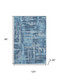 8' X 10' Denim Blue And Sky Blue Abstract Washable Area Rug With UV Protection