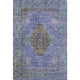 9' X 12' Purple And Teal Medallion Washable Area Rug With UV Protection