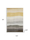 8' X 10' Pewter And Ivory Striped Washable Area Rug With UV Protection