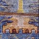 9' X 12' Denim Blue And Merlot Medallion Washable Area Rug With UV Protection