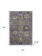 5' X 8' Eggplant And Green Medallion Washable Area Rug With UV Protection