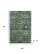 3' X 5' Teal And Brown Medallion Washable Area Rug With UV Protection