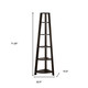 71" Espresso Wood Five Tier Corner Bookcase
