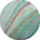 8' Green And Blush Abstract Washable Round Rug With UV Protection