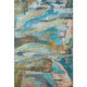 8' X 10' Teal And Beige Abstract Washable Area Rug With UV Protection