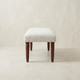 47" Cream and Brown Boucle and Solid Wood Upholstered Bench
