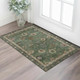 3' X 5' Fern Green And Gold Oriental Washable Area Rug With UV Protection