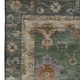 9' X 12' Fern Green And Gold Oriental Washable Area Rug With UV Protection