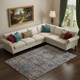 8' X 10' Gray And Teal Southwestern Washable Area Rug With UV Protection