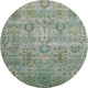 8' Sage And Copper Southwestern Washable Round Rug With UV Protection