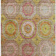 9' X 12' Orange And Pink Geometric Washable Area Rug With UV Protection