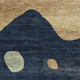 3' X 5' Navy Blue And Beige Abstract Washable Area Rug With UV Protection