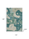 9' X 12' Teal And Ivory Abstract Washable Area Rug With UV Protection