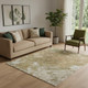 5' X 8' Copper And Ivory Abstract Washable Area Rug With UV Protection