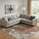 10' X 14' Rust And Beige Abstract Washable Area Rug With UV Protection