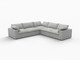 Light Gray Linen Blend Modular L Shaped Five Piece Corner Sectional