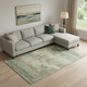 9' X 12' Pale Aqua And Beige Abstract Washable Area Rug With UV Protection