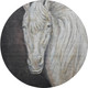 8' Ivory And Charcoal Animal Print Washable Round Rug With UV Protection