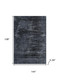 9' X 12' Charcoal And Gray Floral Washable Area Rug With UV Protection