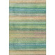 8' X 10' Sage And Peach Striped Washable Area Rug With UV Protection