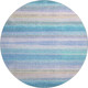 8' Aqua And Lavender Striped Washable Round Rug With UV Protection