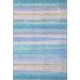 10' X 14' Aqua And Lavender Striped Washable Area Rug With UV Protection
