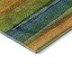 8' Green And Teal Striped Washable Round Rug With UV Protection