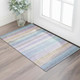 3' X 5' Lavender And Sky Blue Striped Washable Area Rug With UV Protection
