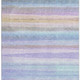 5' X 8' Lavender And Sky Blue Striped Washable Area Rug With UV Protection