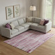10' X 14' Blush And Silver Striped Washable Area Rug With UV Protection