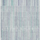10' X 14' Mint Green And Denim Blue Striped Washable Area Rug With UV Protection