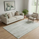 5' X 8' Sage And Ivory Striped Washable Area Rug With UV Protection