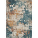 9' X 12' Teal And Copper Abstract Washable Area Rug With UV Protection