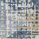 8' X 10' Navy Blue And Beige Geometric Washable Area Rug With UV Protection