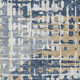 10' X 14' Navy Blue And Beige Geometric Washable Area Rug With UV Protection