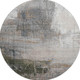 8' Light Taupe And Gray Abstract Washable Round Rug With UV Protection